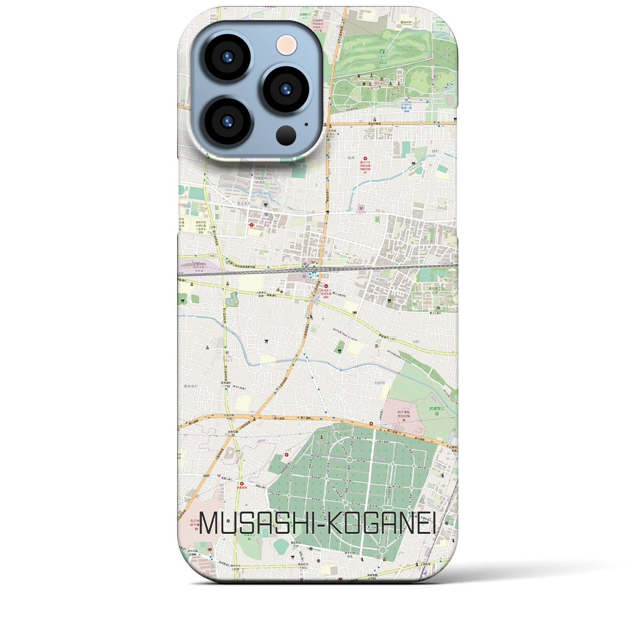 【武蔵小金井】地図柄iPhoneケース（バックカバータイプ・ナチュラル）iPhone 13 Pro Max 用
