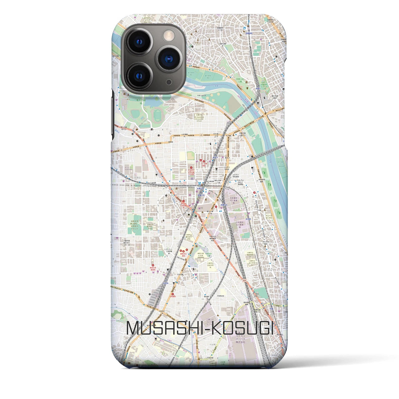 【武蔵小杉】地図柄iPhoneケース（バックカバータイプ・ナチュラル）iPhone 11 Pro Max 用