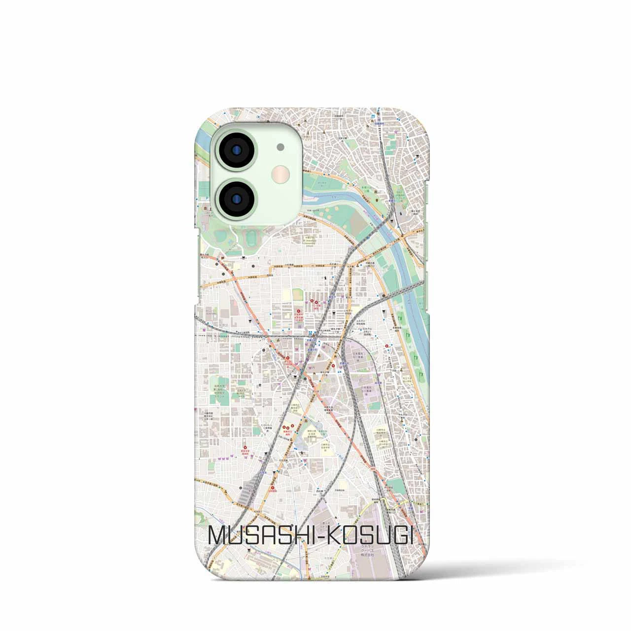 【武蔵小杉】地図柄iPhoneケース（バックカバータイプ・ナチュラル）iPhone 12 mini 用