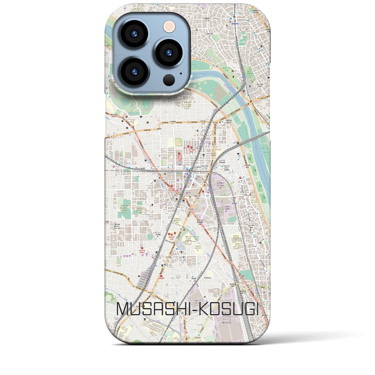 【武蔵小杉】地図柄iPhoneケース（バックカバータイプ・ナチュラル）iPhone 13 Pro Max 用