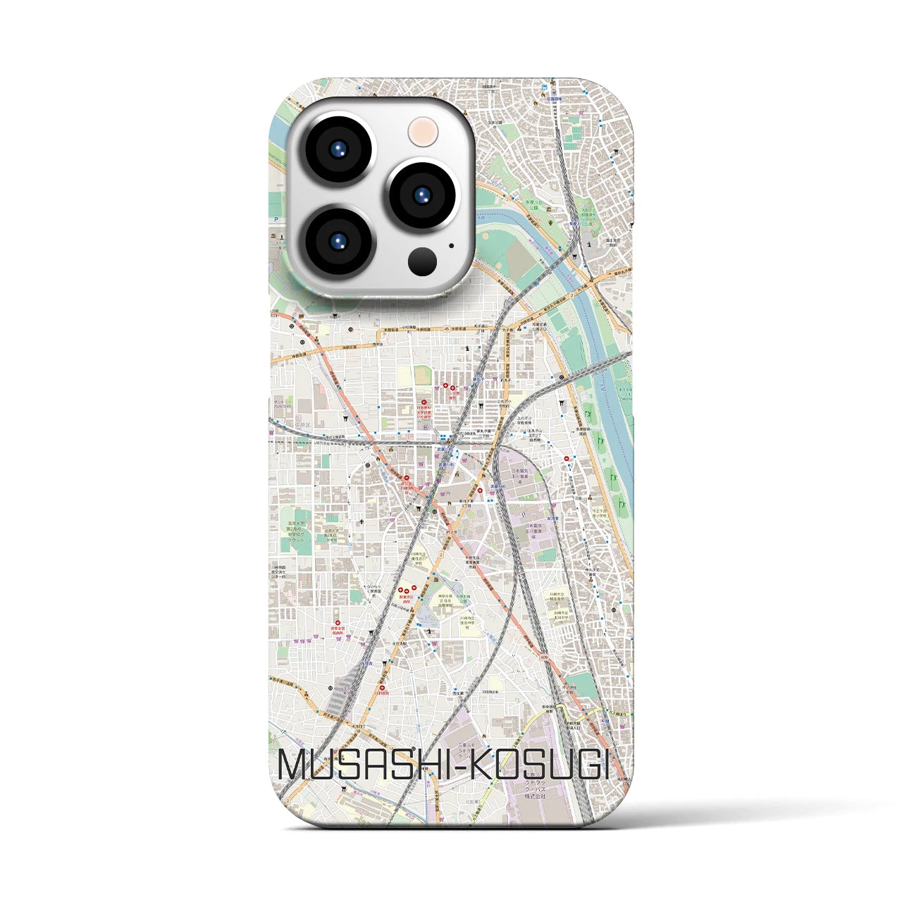 【武蔵小杉】地図柄iPhoneケース（バックカバータイプ・ナチュラル）iPhone 13 Pro 用