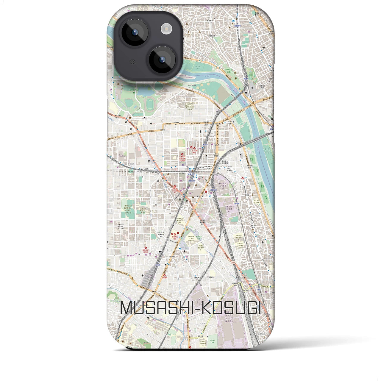 【武蔵小杉】地図柄iPhoneケース（バックカバータイプ・ナチュラル）iPhone 14 Plus 用