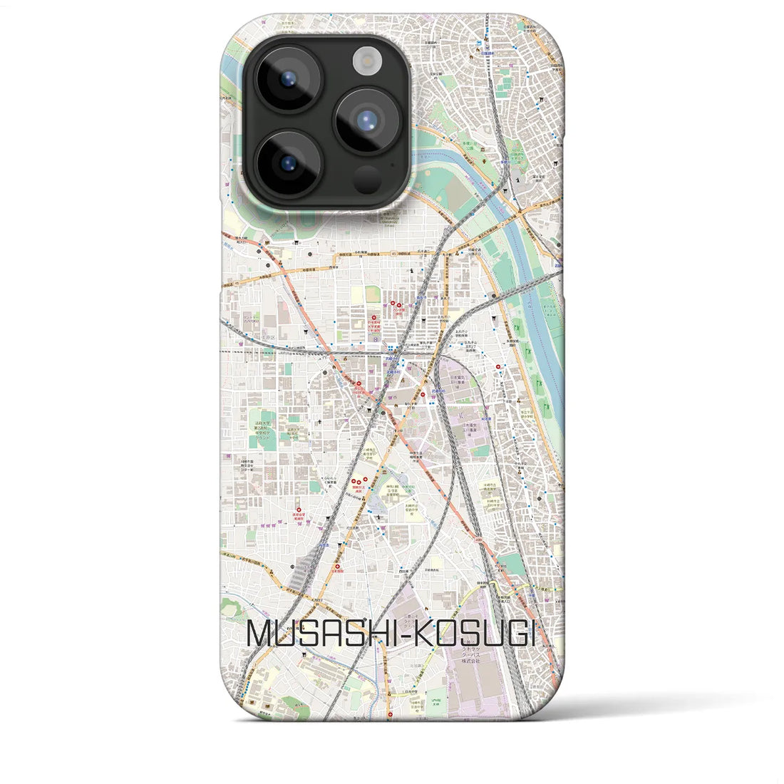 【武蔵小杉】地図柄iPhoneケース（バックカバータイプ・ナチュラル）iPhone 15 Pro Max 用
