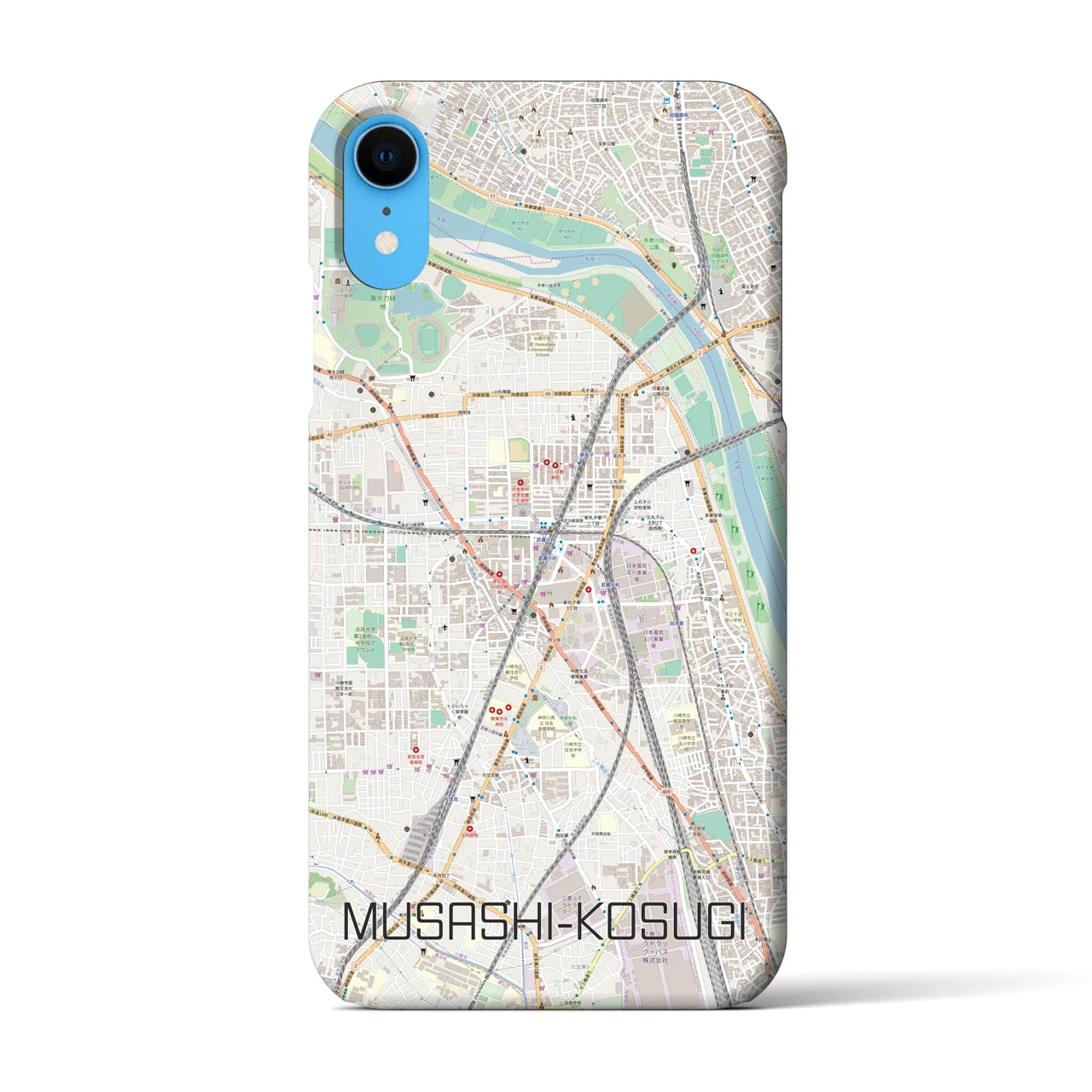 【武蔵小杉】地図柄iPhoneケース（バックカバータイプ・ナチュラル）iPhone XR 用