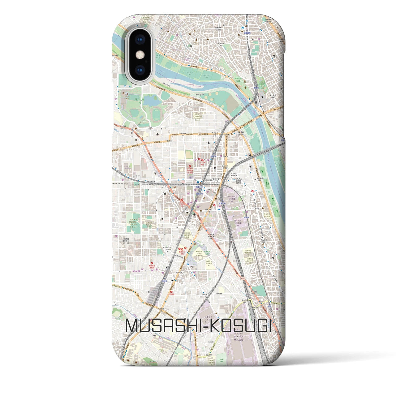 【武蔵小杉】地図柄iPhoneケース（バックカバータイプ・ナチュラル）iPhone XS Max 用