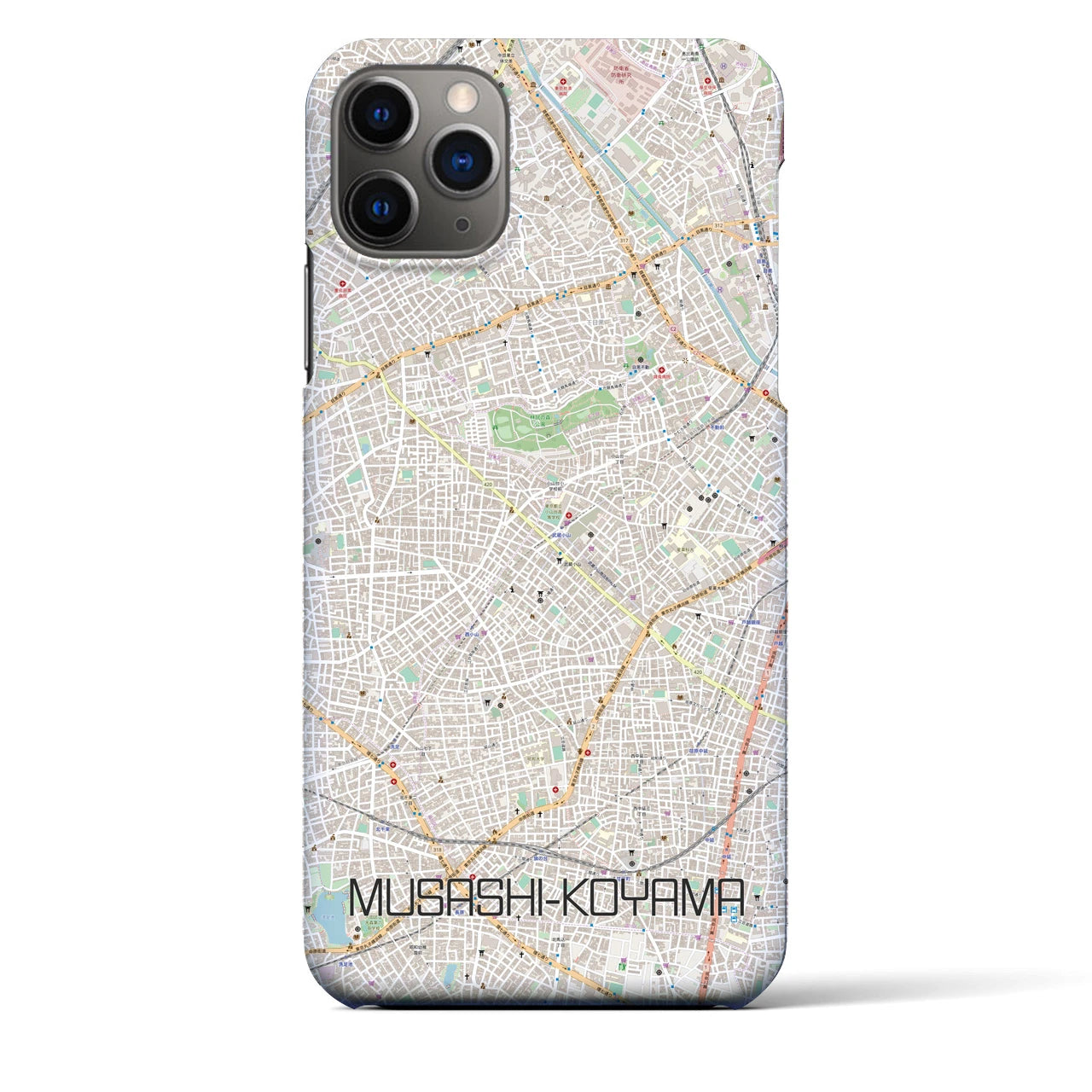 【武蔵小山】地図柄iPhoneケース（バックカバータイプ・ナチュラル）iPhone 11 Pro Max 用