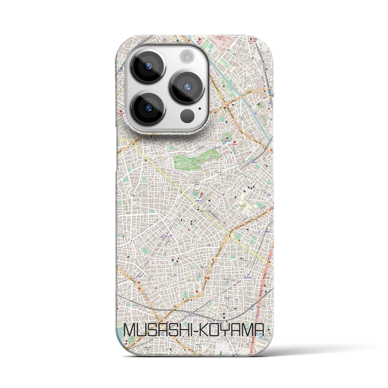 【武蔵小山】地図柄iPhoneケース（バックカバータイプ・ナチュラル）iPhone 14 Pro 用
