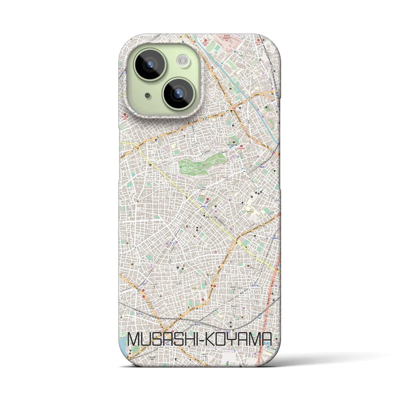 【武蔵小山】地図柄iPhoneケース（バックカバータイプ・ナチュラル）iPhone 15 用