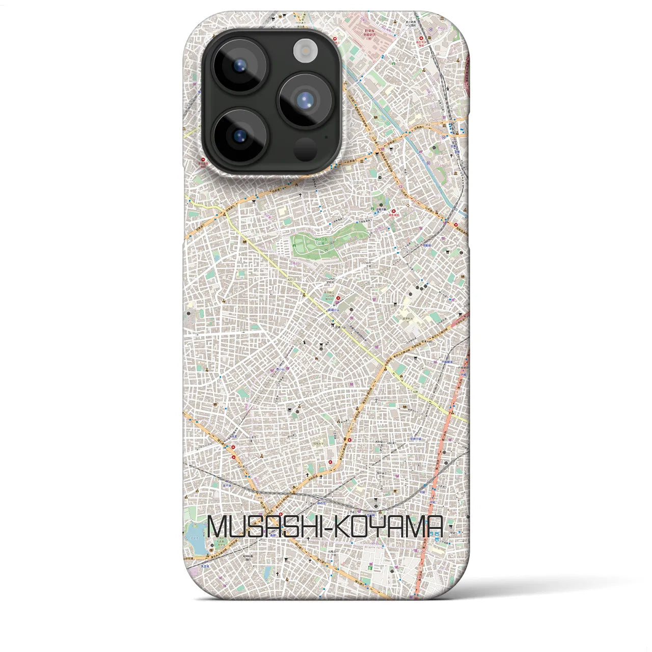 【武蔵小山】地図柄iPhoneケース（バックカバータイプ・ナチュラル）iPhone 15 Pro Max 用