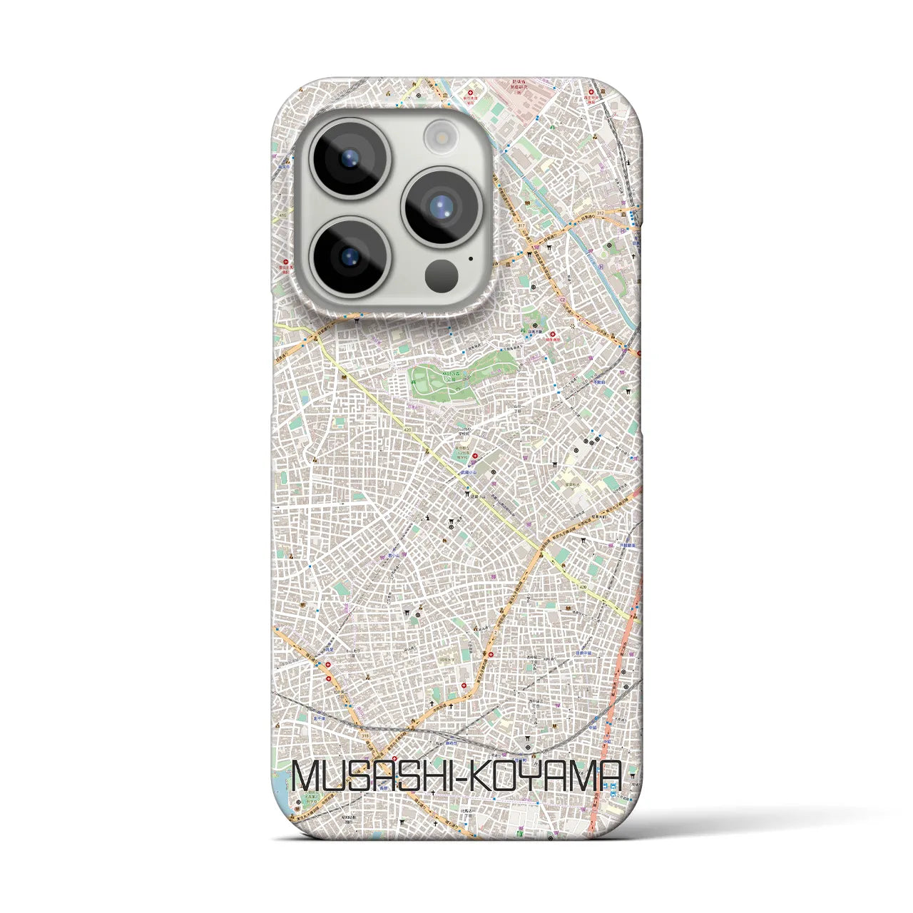 【武蔵小山】地図柄iPhoneケース（バックカバータイプ・ナチュラル）iPhone 15 Pro 用