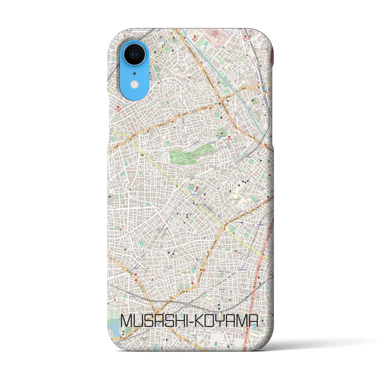 【武蔵小山】地図柄iPhoneケース（バックカバータイプ・ナチュラル）iPhone XR 用