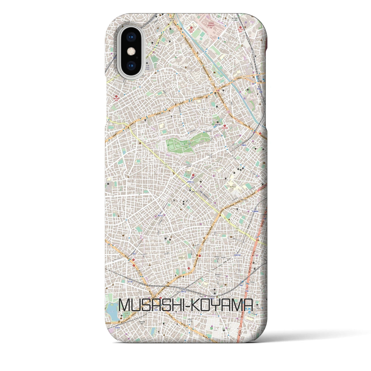 【武蔵小山】地図柄iPhoneケース（バックカバータイプ・ナチュラル）iPhone XS Max 用