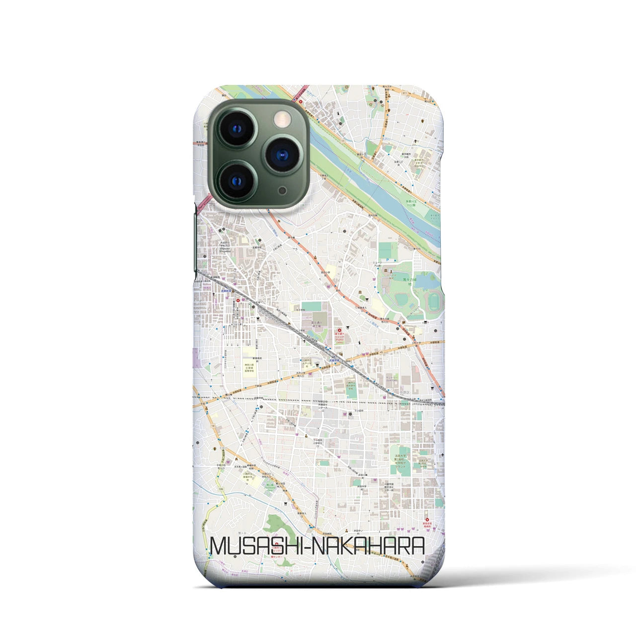 【武蔵中原】地図柄iPhoneケース（バックカバータイプ・ナチュラル）iPhone 11 Pro 用