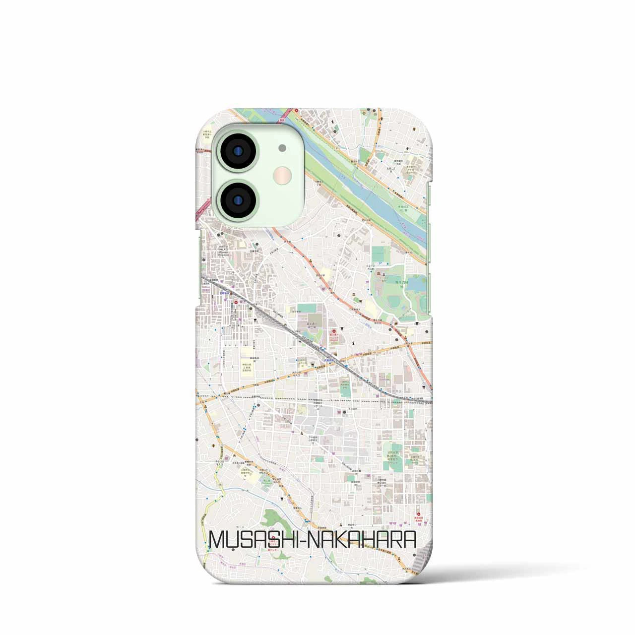 【武蔵中原】地図柄iPhoneケース（バックカバータイプ・ナチュラル）iPhone 12 mini 用