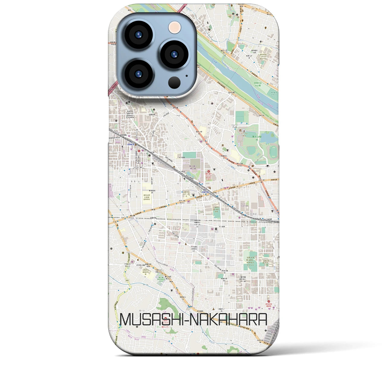 【武蔵中原】地図柄iPhoneケース（バックカバータイプ・ナチュラル）iPhone 13 Pro Max 用