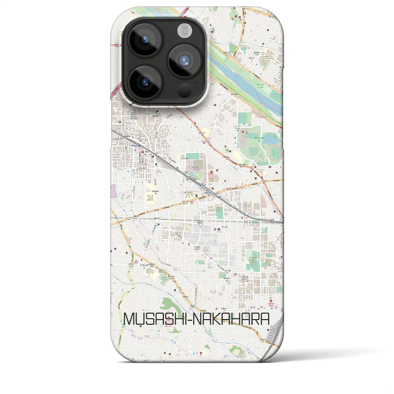 【武蔵中原】地図柄iPhoneケース（バックカバータイプ・ナチュラル）iPhone 15 Pro Max 用