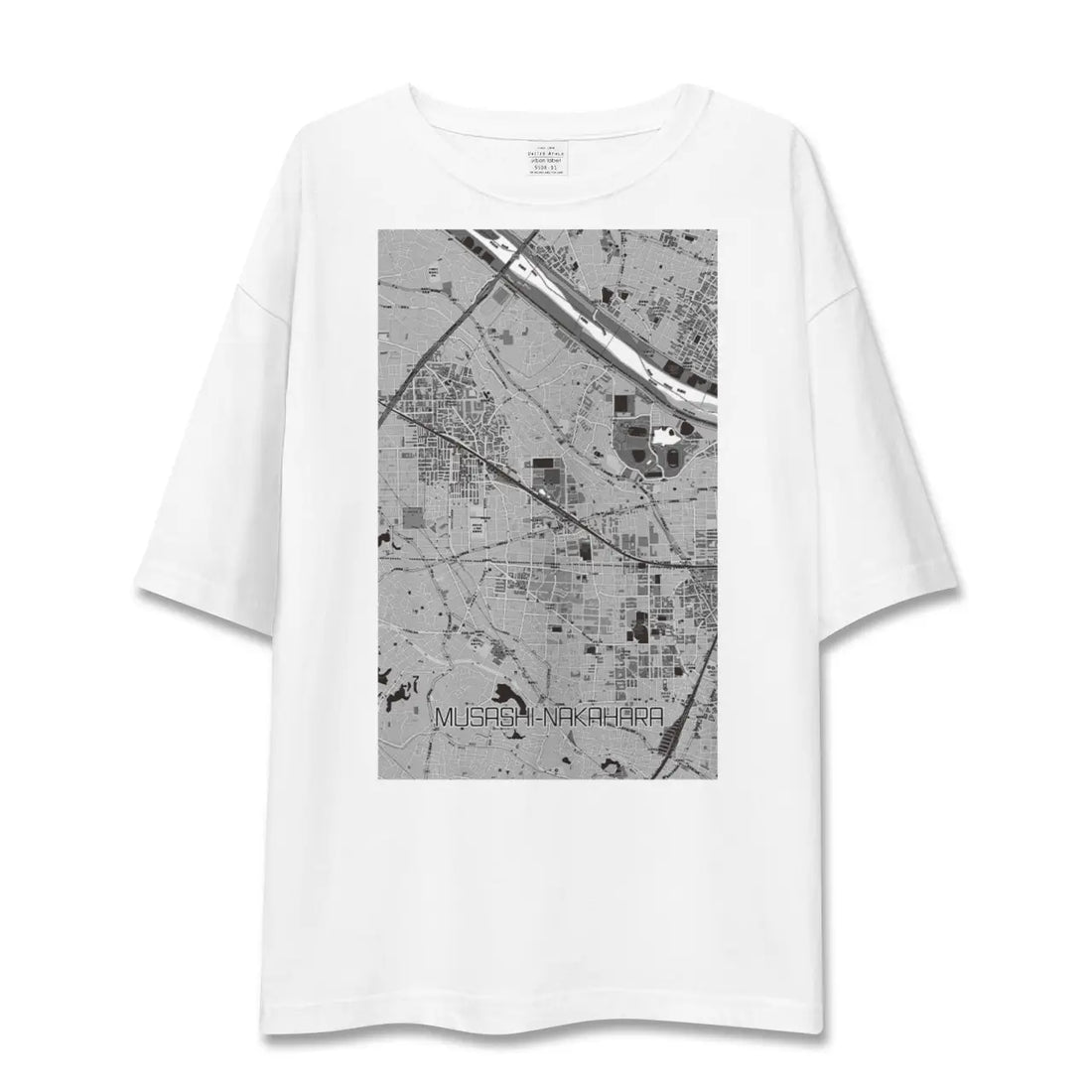 【武蔵中原(神奈川県)】地図柄ビッグシルエットTシャツ
