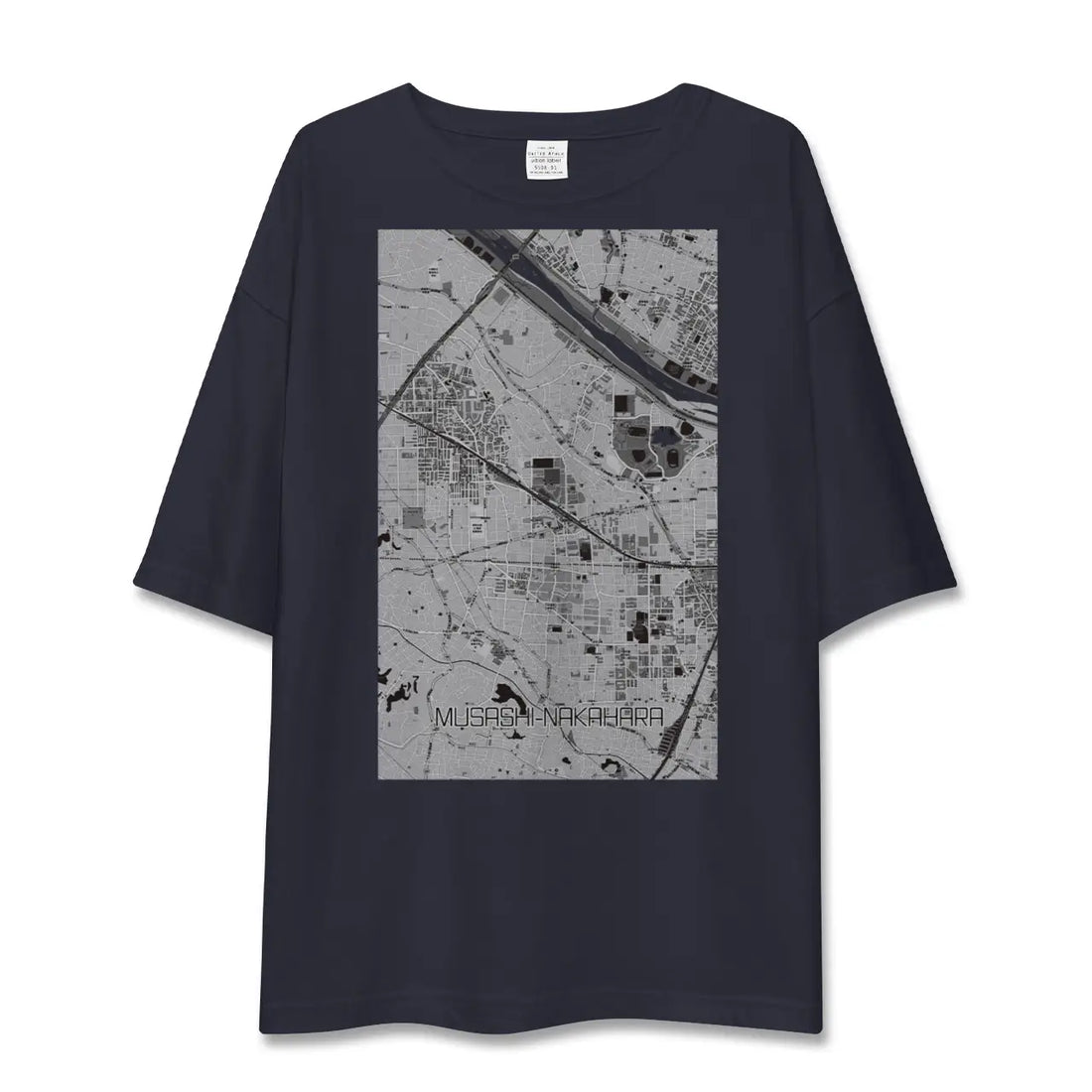 【武蔵中原（神奈川県）】地図柄ビッグシルエットTシャツ
