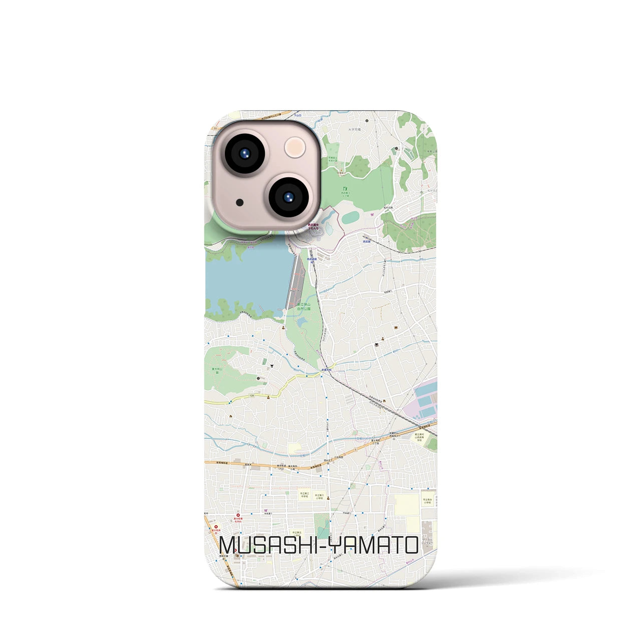 【武蔵大和】地図柄iPhoneケース（バックカバータイプ・ナチュラル）iPhone 13 mini 用