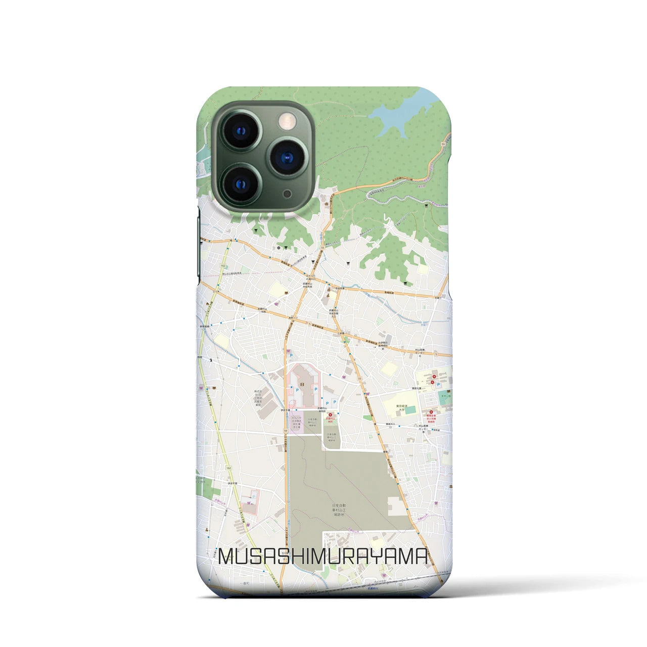 【武蔵村山】地図柄iPhoneケース（バックカバータイプ・ナチュラル）iPhone 11 Pro 用