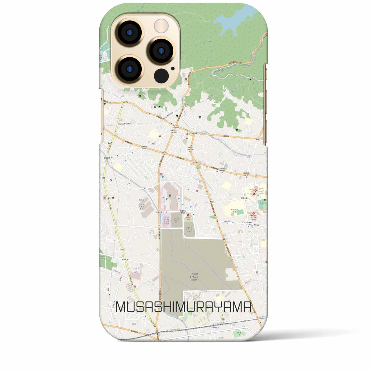 【武蔵村山】地図柄iPhoneケース（バックカバータイプ・ナチュラル）iPhone 12 Pro Max 用