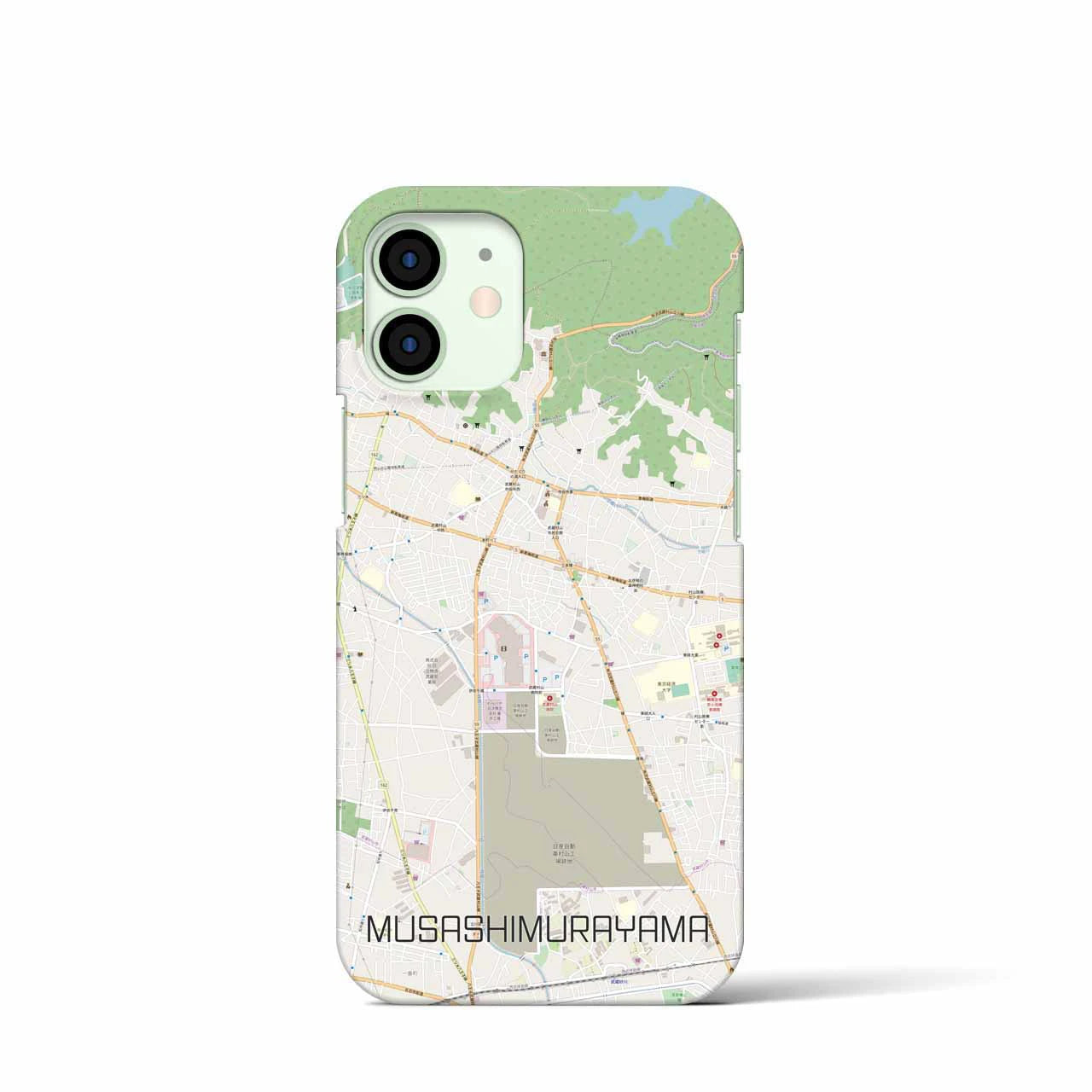 【武蔵村山】地図柄iPhoneケース（バックカバータイプ・ナチュラル）iPhone 12 mini 用