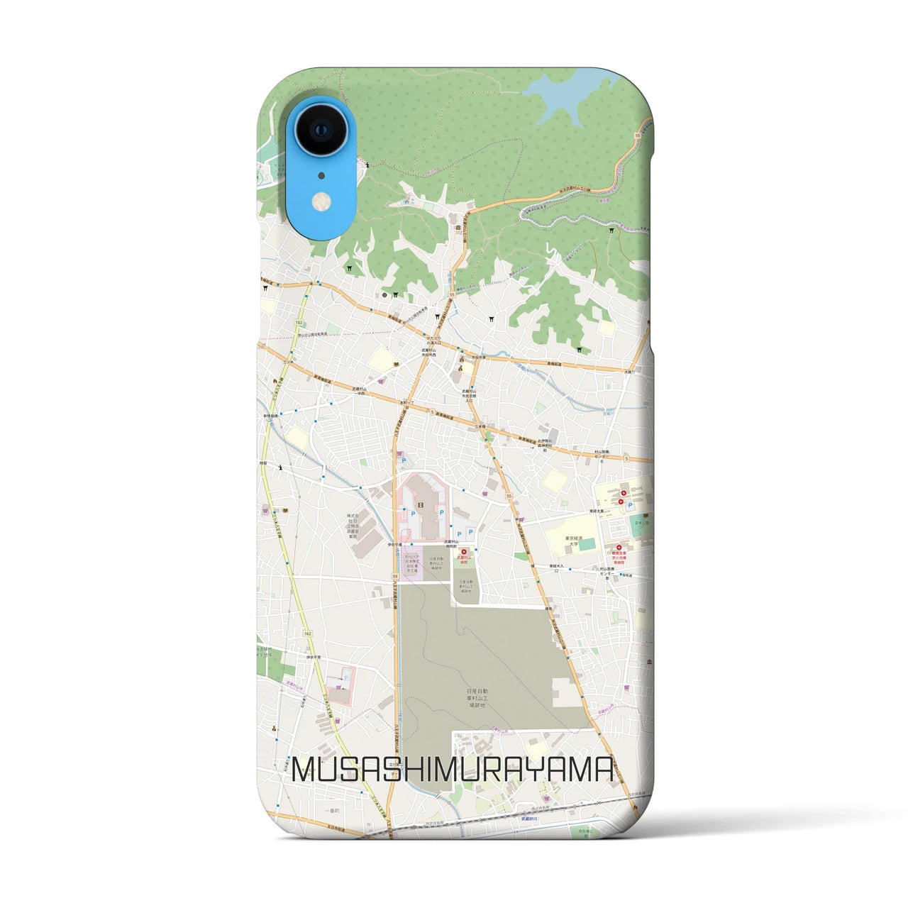 【武蔵村山】地図柄iPhoneケース（バックカバータイプ・ナチュラル）iPhone XR 用