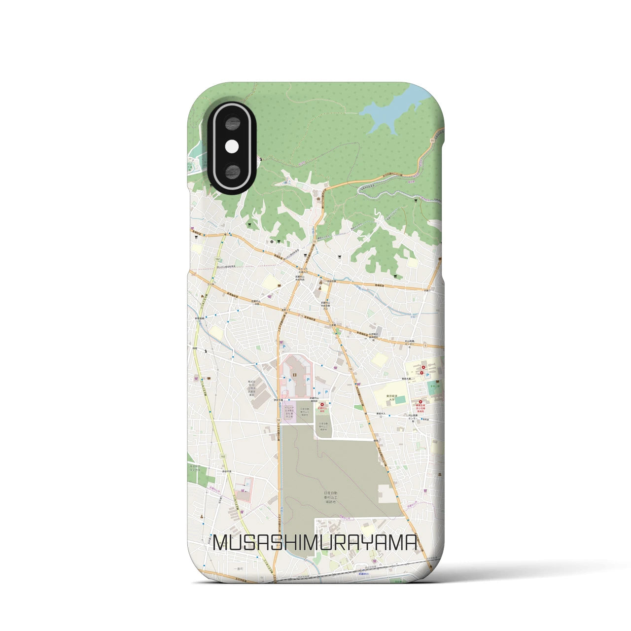 【武蔵村山】地図柄iPhoneケース（バックカバータイプ・ナチュラル）iPhone XS / X 用