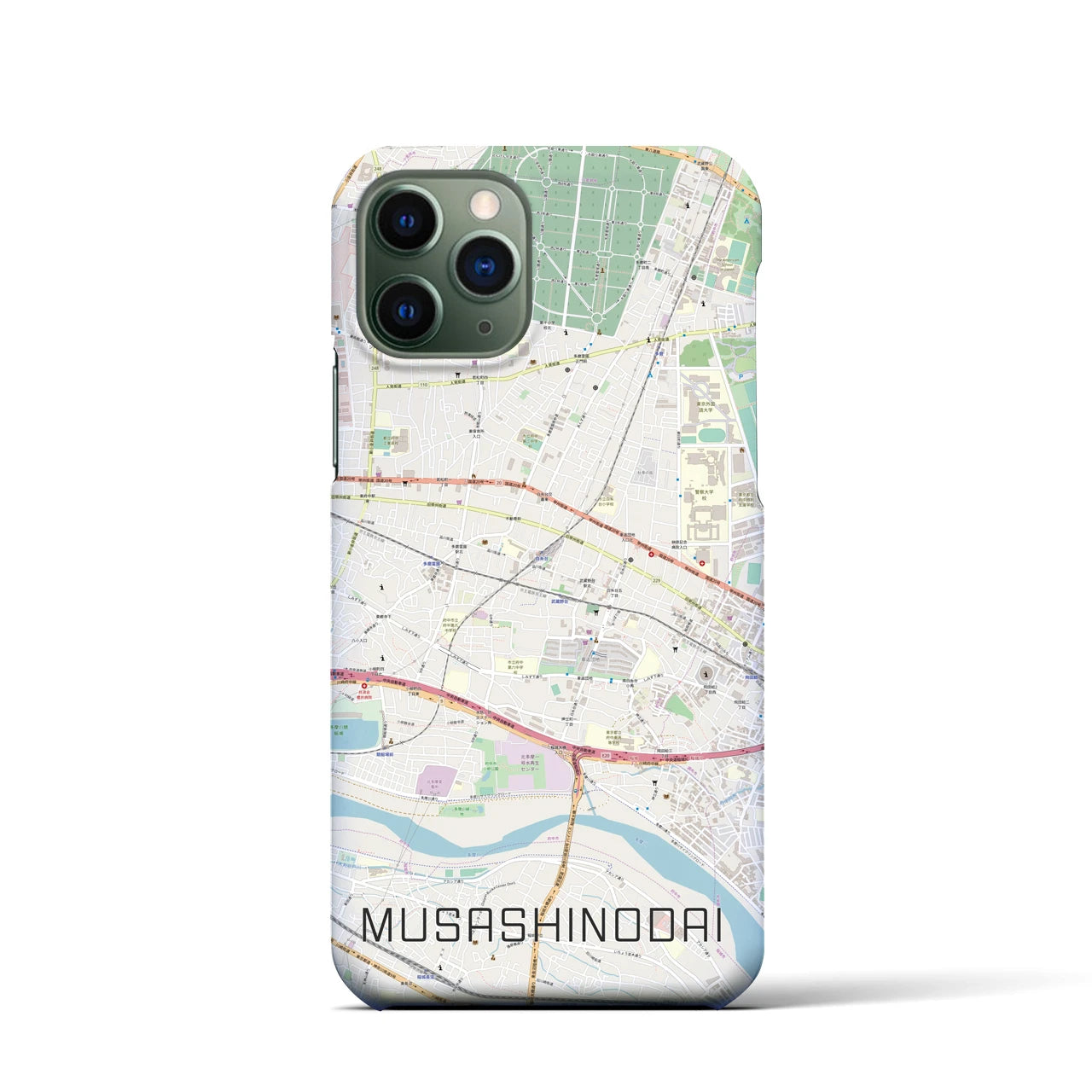 【武蔵野台】地図柄iPhoneケース（バックカバータイプ・ナチュラル）iPhone 11 Pro 用