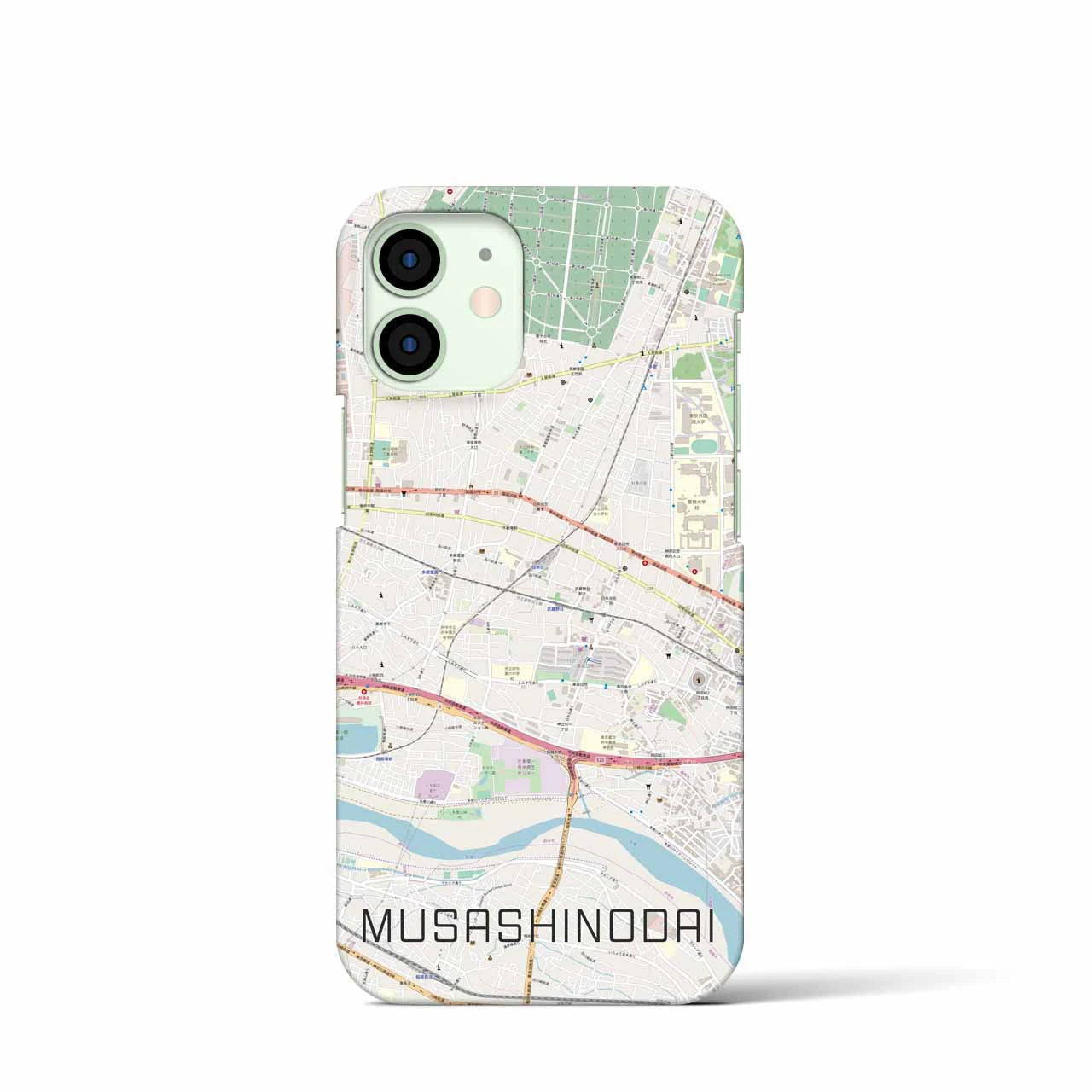 【武蔵野台】地図柄iPhoneケース（バックカバータイプ・ナチュラル）iPhone 12 mini 用