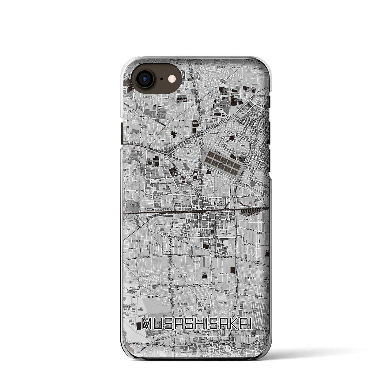 【武蔵境2】地図柄iPhoneケース（クリアタイプ・モノトーン）iPhone SE（第3 / 第2世代） / 8 / 7 / 6s / 6 用
