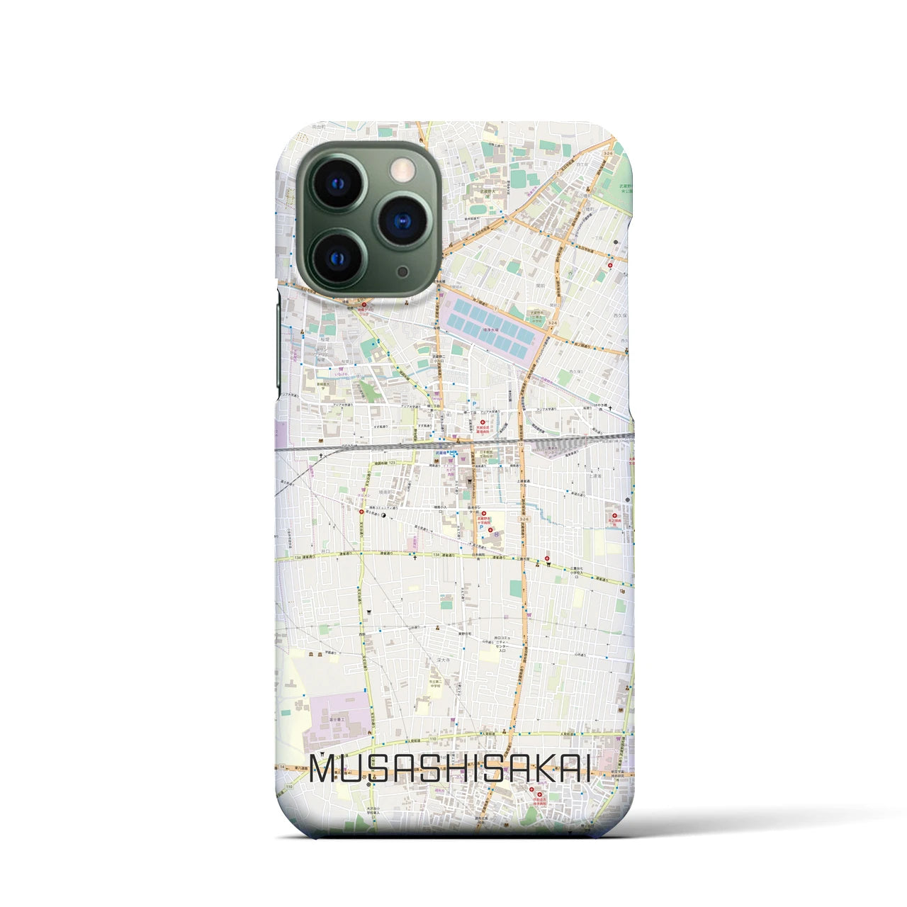 【武蔵境】地図柄iPhoneケース（バックカバータイプ・ナチュラル）iPhone 11 Pro 用