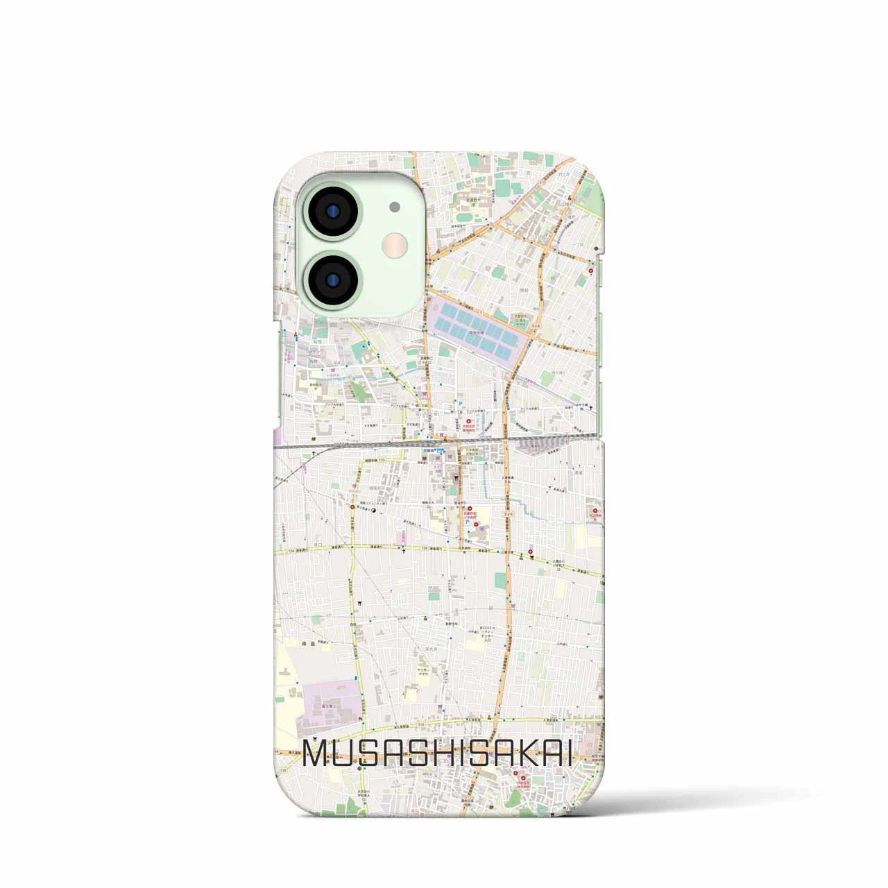 【武蔵境】地図柄iPhoneケース（バックカバータイプ・ナチュラル）iPhone 12 mini 用
