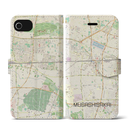 【武蔵境（東京都）】地図柄iPhoneケース（手帳タイプ）ナチュラル・iPhone SE（第3 / 第2世代） / 8 / 7 / 6s / 6 用