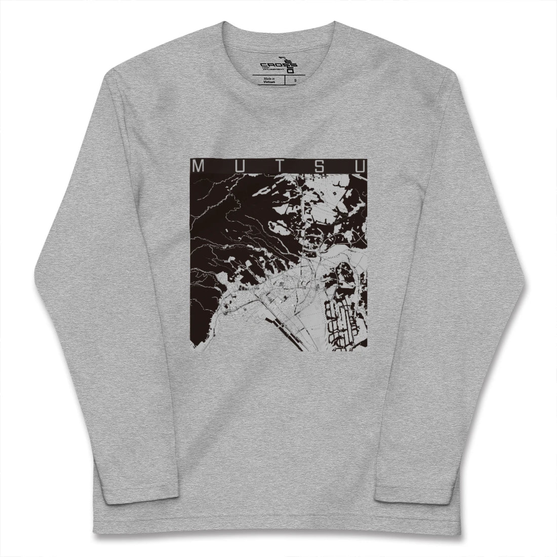 【むつ(青森県)】地図柄ロングスリーブTシャツ