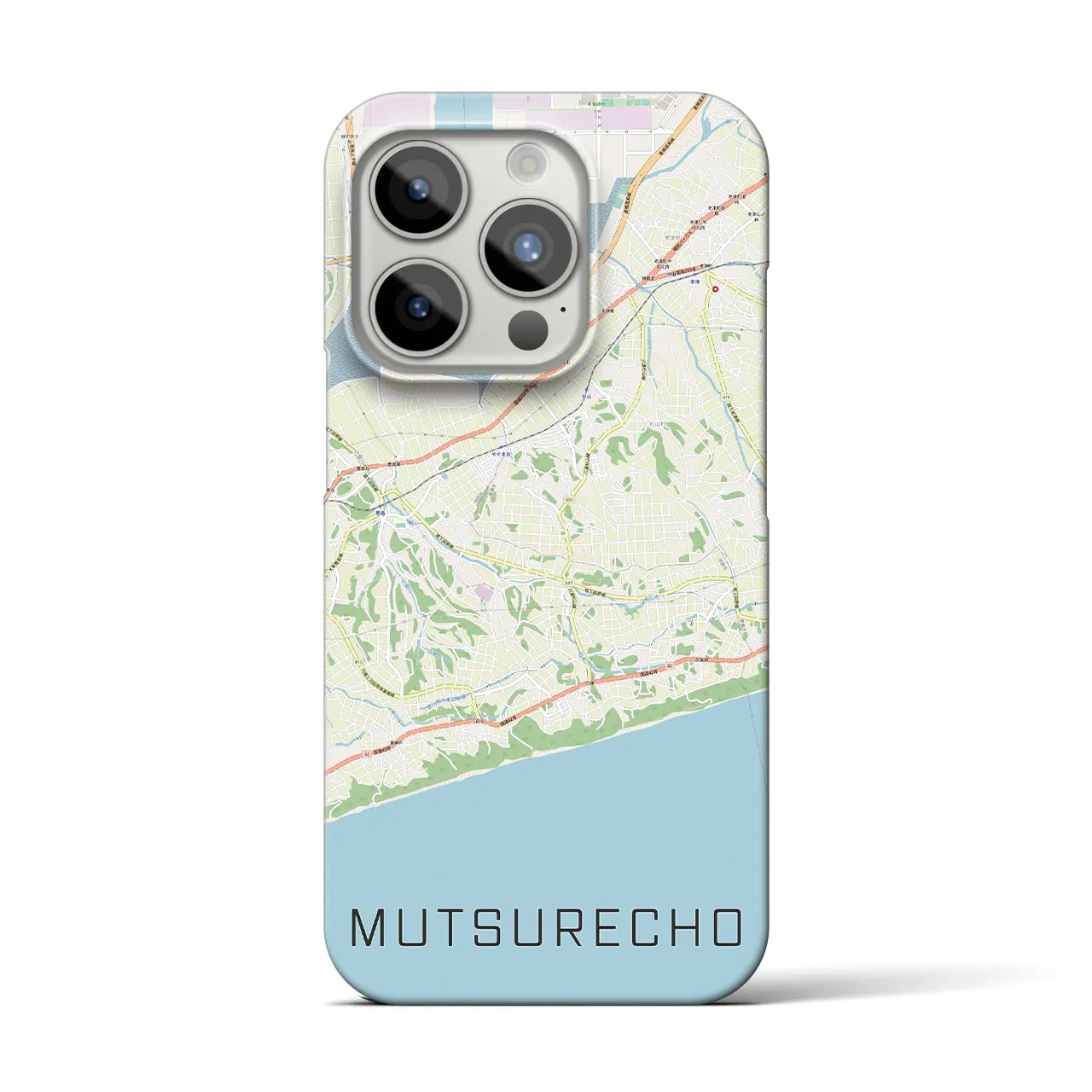【六連町】地図柄iPhoneケース（バックカバータイプ・ナチュラル）iPhone 15 Pro 用