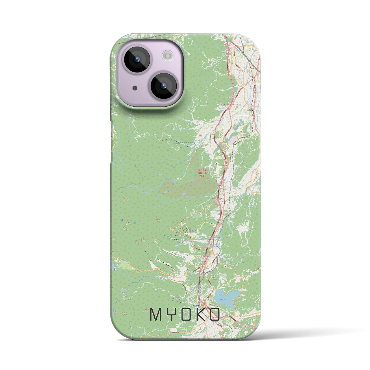 【妙高】地図柄iPhoneケース（バックカバータイプ・ナチュラル）iPhone 14 用
