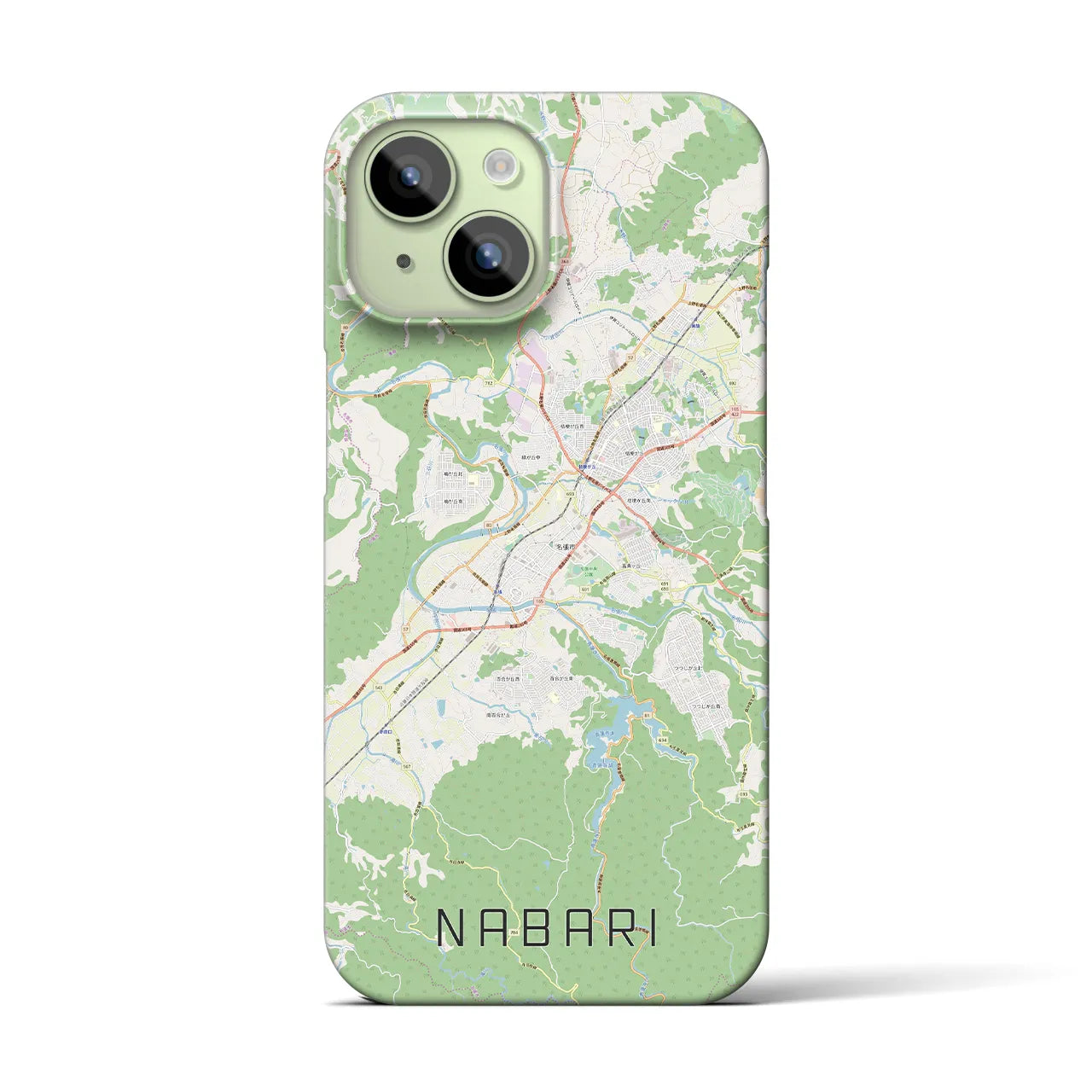 【名張】地図柄iPhoneケース（バックカバータイプ・ナチュラル）iPhone 15 用