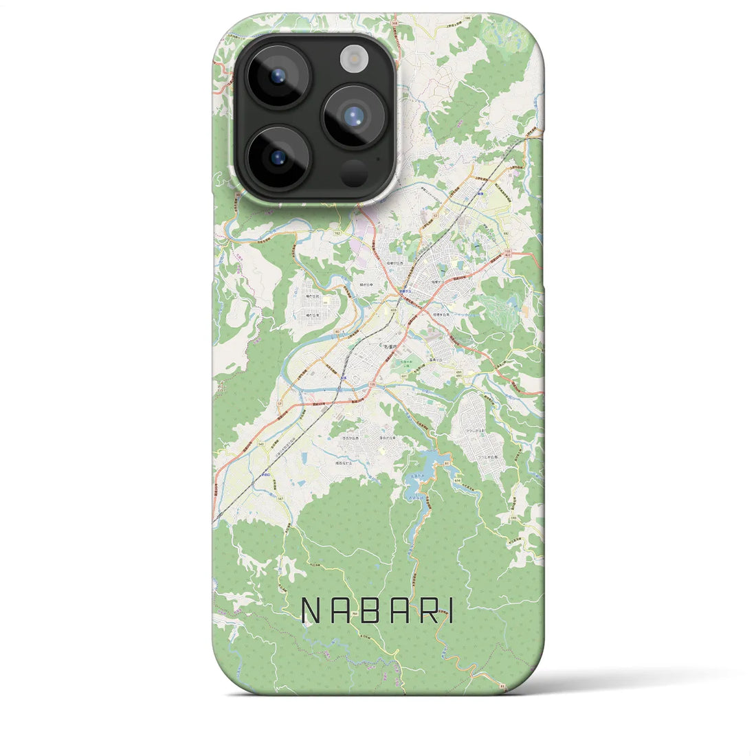 【名張】地図柄iPhoneケース（バックカバータイプ・ナチュラル）iPhone 15 Pro Max 用
