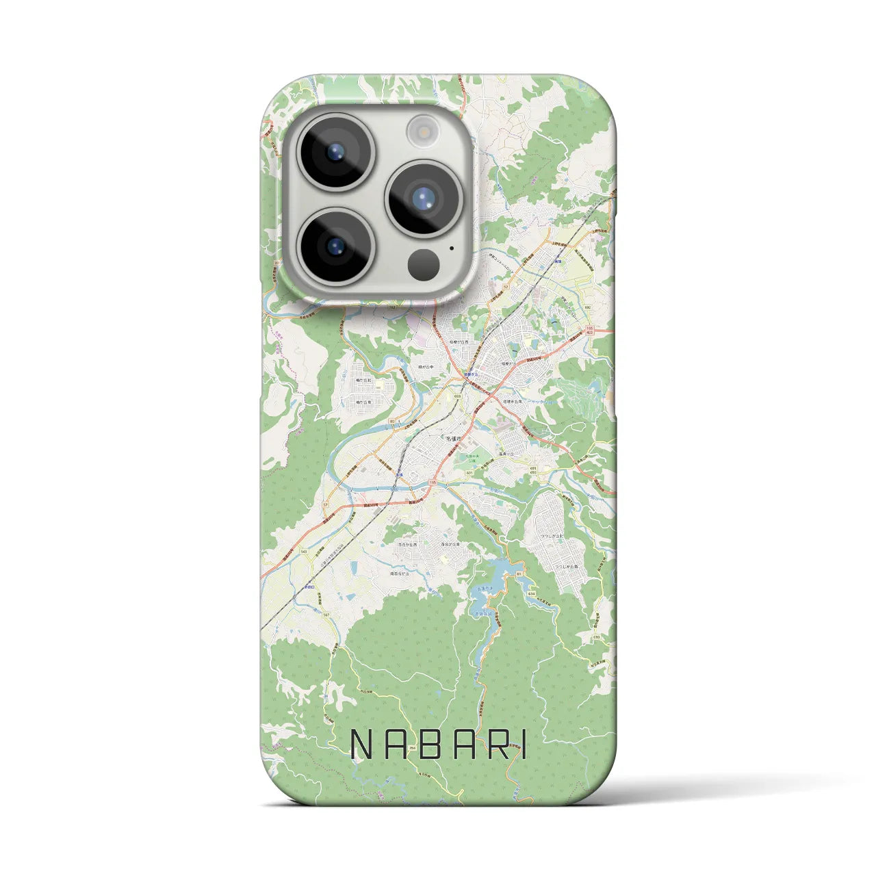 【名張】地図柄iPhoneケース（バックカバータイプ・ナチュラル）iPhone 15 Pro 用