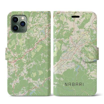 【名張（三重県）】地図柄iPhoneケース（手帳タイプ）ナチュラル・iPhone 11 Pro 用