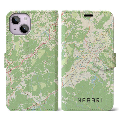【名張（三重県）】地図柄iPhoneケース（手帳タイプ）ナチュラル・iPhone 14 用