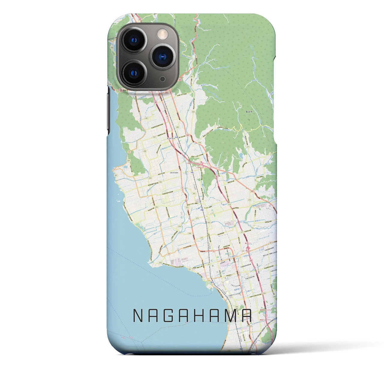 【長浜】地図柄iPhoneケース（バックカバータイプ・ナチュラル）iPhone 11 Pro Max 用