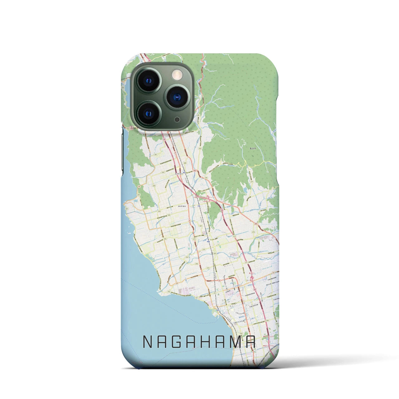 【長浜】地図柄iPhoneケース（バックカバータイプ・ナチュラル）iPhone 11 Pro 用
