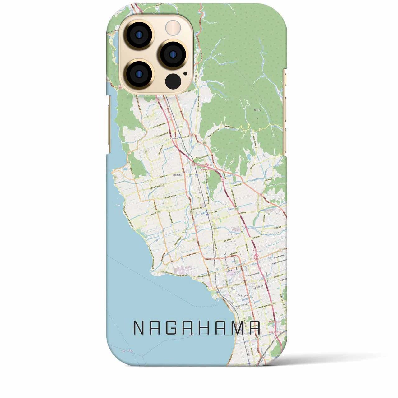 【長浜】地図柄iPhoneケース（バックカバータイプ・ナチュラル）iPhone 12 Pro Max 用