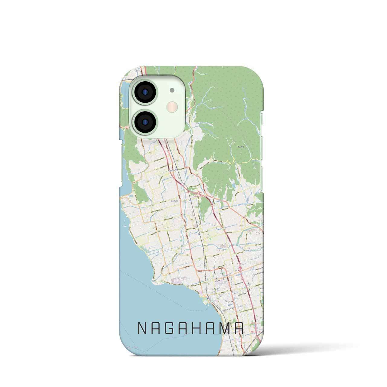 【長浜】地図柄iPhoneケース（バックカバータイプ・ナチュラル）iPhone 12 mini 用