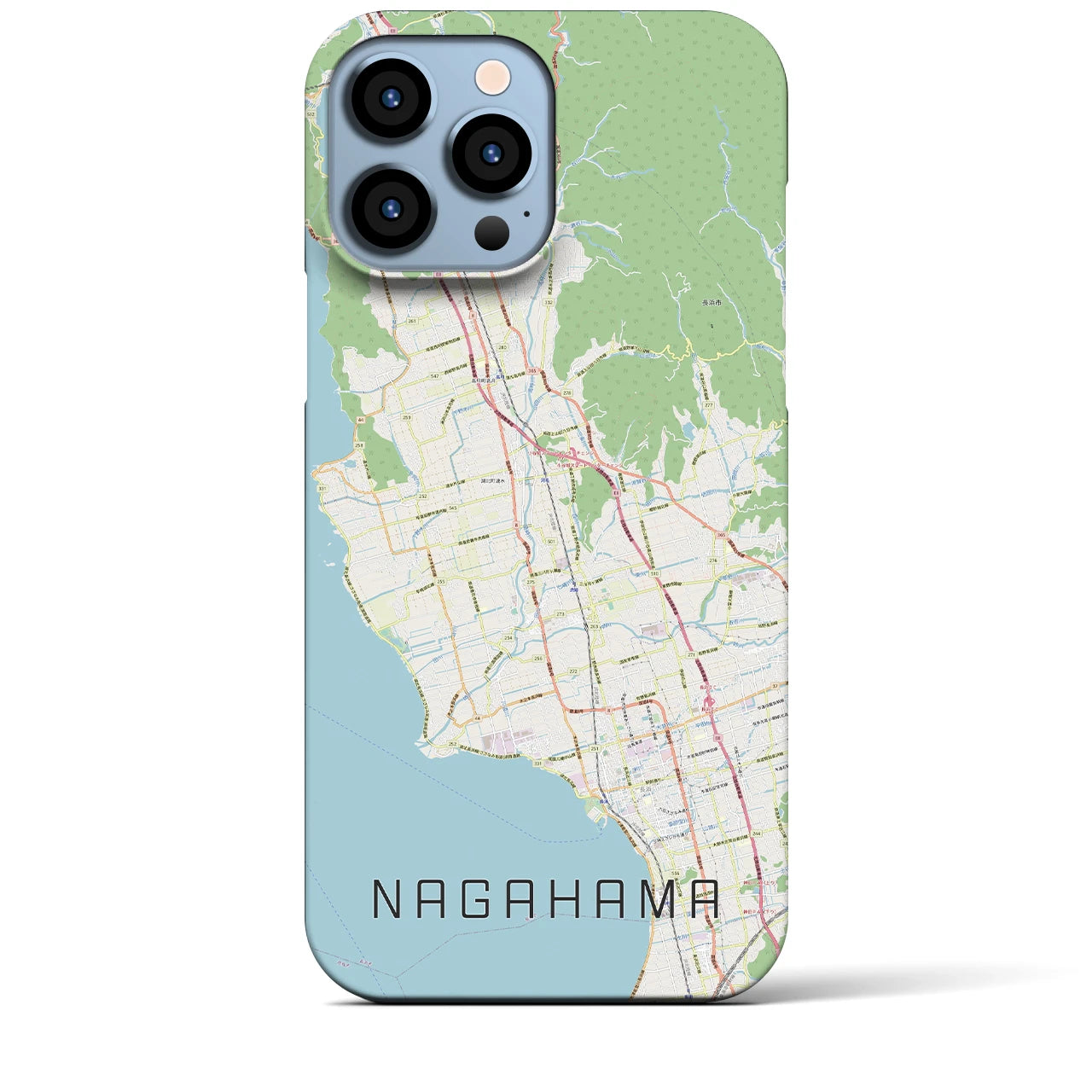【長浜】地図柄iPhoneケース（バックカバータイプ・ナチュラル）iPhone 13 Pro Max 用