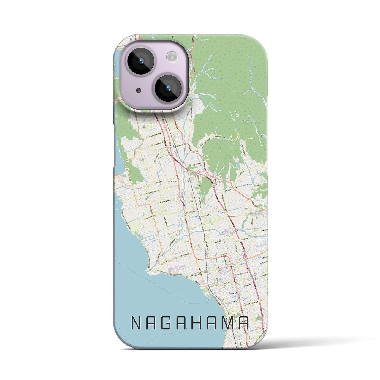 【長浜】地図柄iPhoneケース（バックカバータイプ・ナチュラル）iPhone 14 用