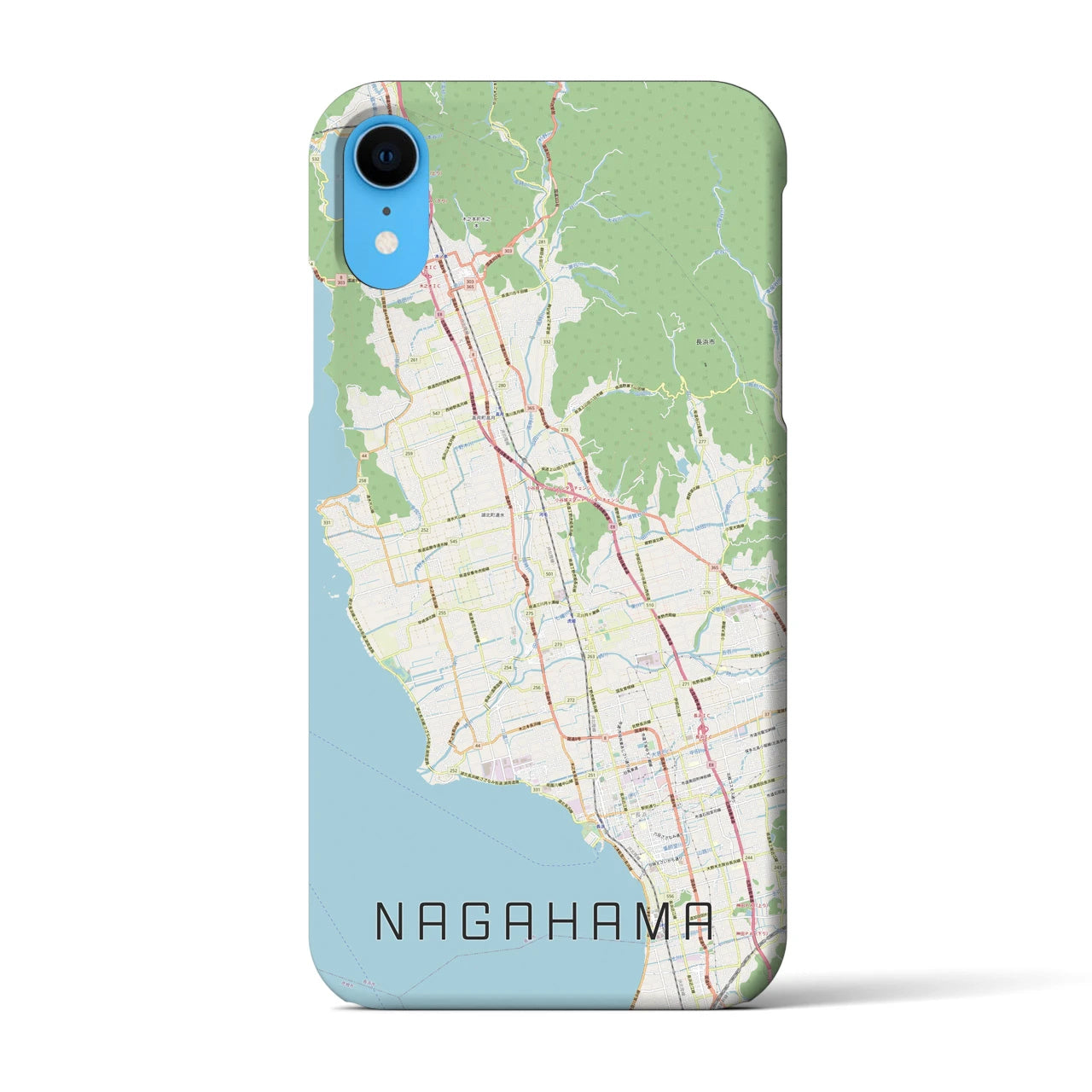 【長浜】地図柄iPhoneケース（バックカバータイプ・ナチュラル）iPhone XR 用