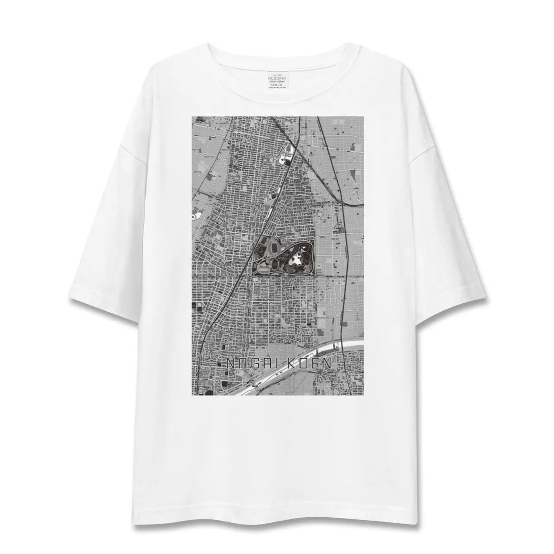 【長居公園(大阪府)】地図柄ビッグシルエットTシャツ